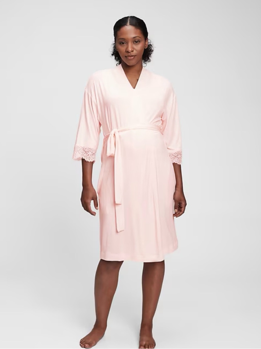 Gap Lace-Trim Maternity Robe